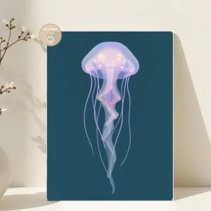 Styled product mockup: A printable jellyfish card for ocean lovers, beach house gifting, and thoughtful everyday notes.