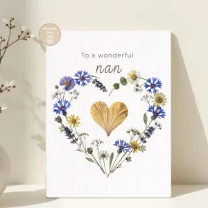 Styled product mockup: A printable to a wonderful nan card for plant lovers, plant moms, and thoughtful last minute gifting.