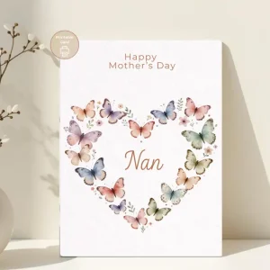 Styled product mockup: A printable happy mother card for flower lovers, spring birthdays, and thoughtful everyday notes.