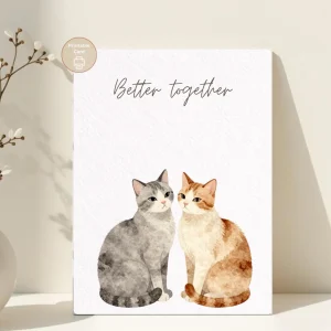 Better Together Card - Cute Cat Love Card