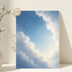 Styled product mockup: Peaceful Sky Card, Thoughtful Greeting, Comfort Gift