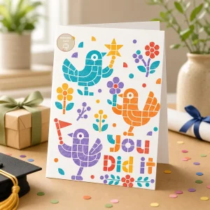 Styled product mockup: A printable you did it card for flower lovers, spring birthdays, and thoughtful everyday notes.