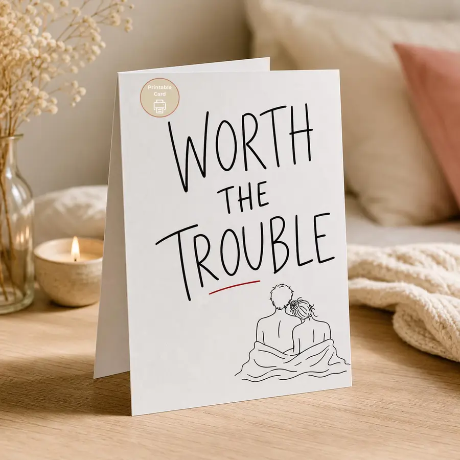 Styled product mockup: Some relationships feel like a quiet laugh after a long day, and this card puts that feeling into a simple little quote.