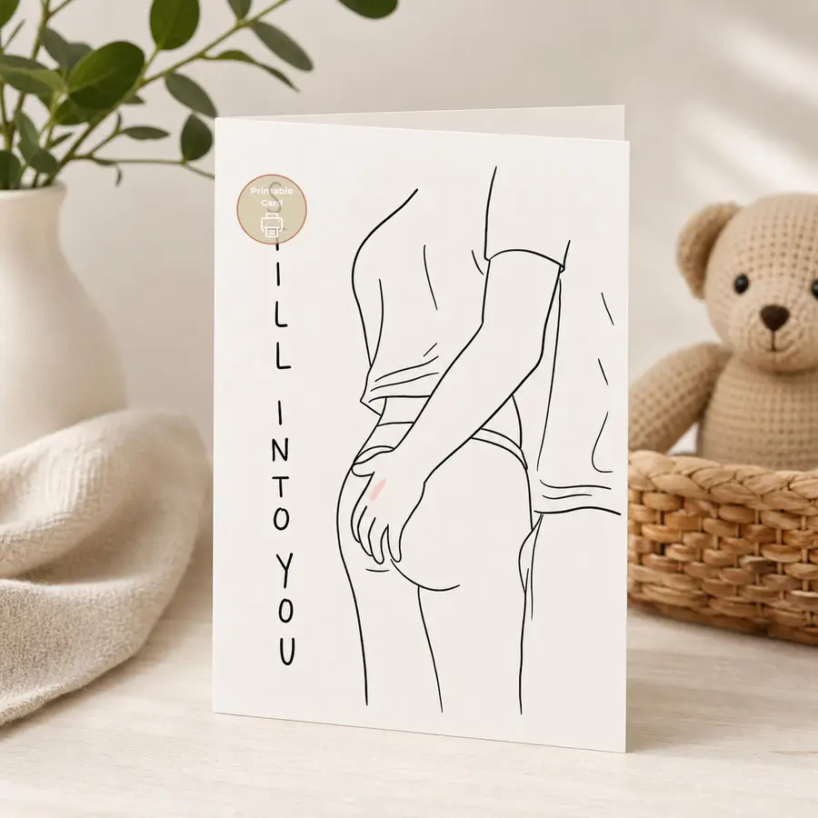 Styled product mockup: A quiet little romantic card for the partner who still makes you feel seen.