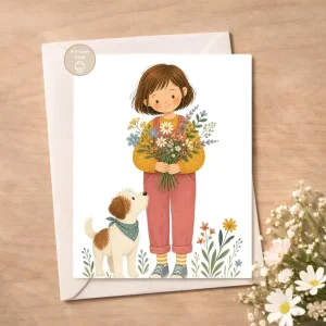 Styled product mockup: Some notes are meant to feel like a little bunch of flowers in the mailbox.