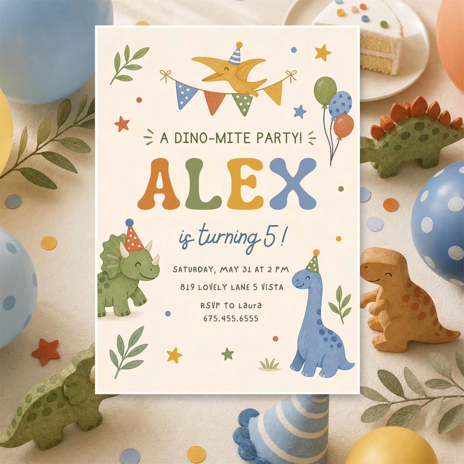 Styled product mockup: Set the tone for a birthday party with a birthday invitation template that feels polished and easy to use.