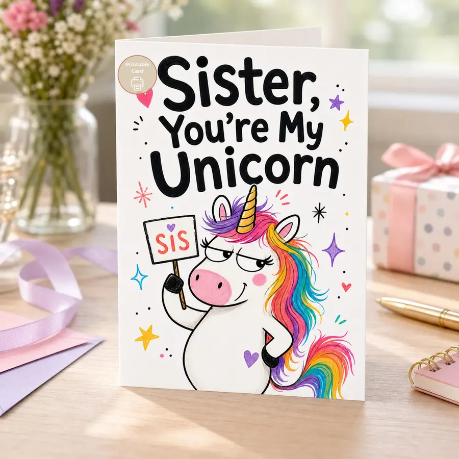 Styled product mockup: Some sisters make life brighter, sillier, and a little more magical.